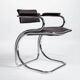 Vintage Italian cantilever chair in chrome tubular metal, 1970s.