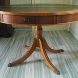 English-style wooden and leather table