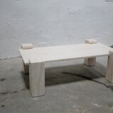 Vintage travertine coffee table by Editions Ligne Roset