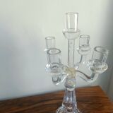 Chandelier, candelabra in bubbled blown glass