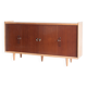 Vintage high buffet. Oak and mahogany veneer, France, 1960s.