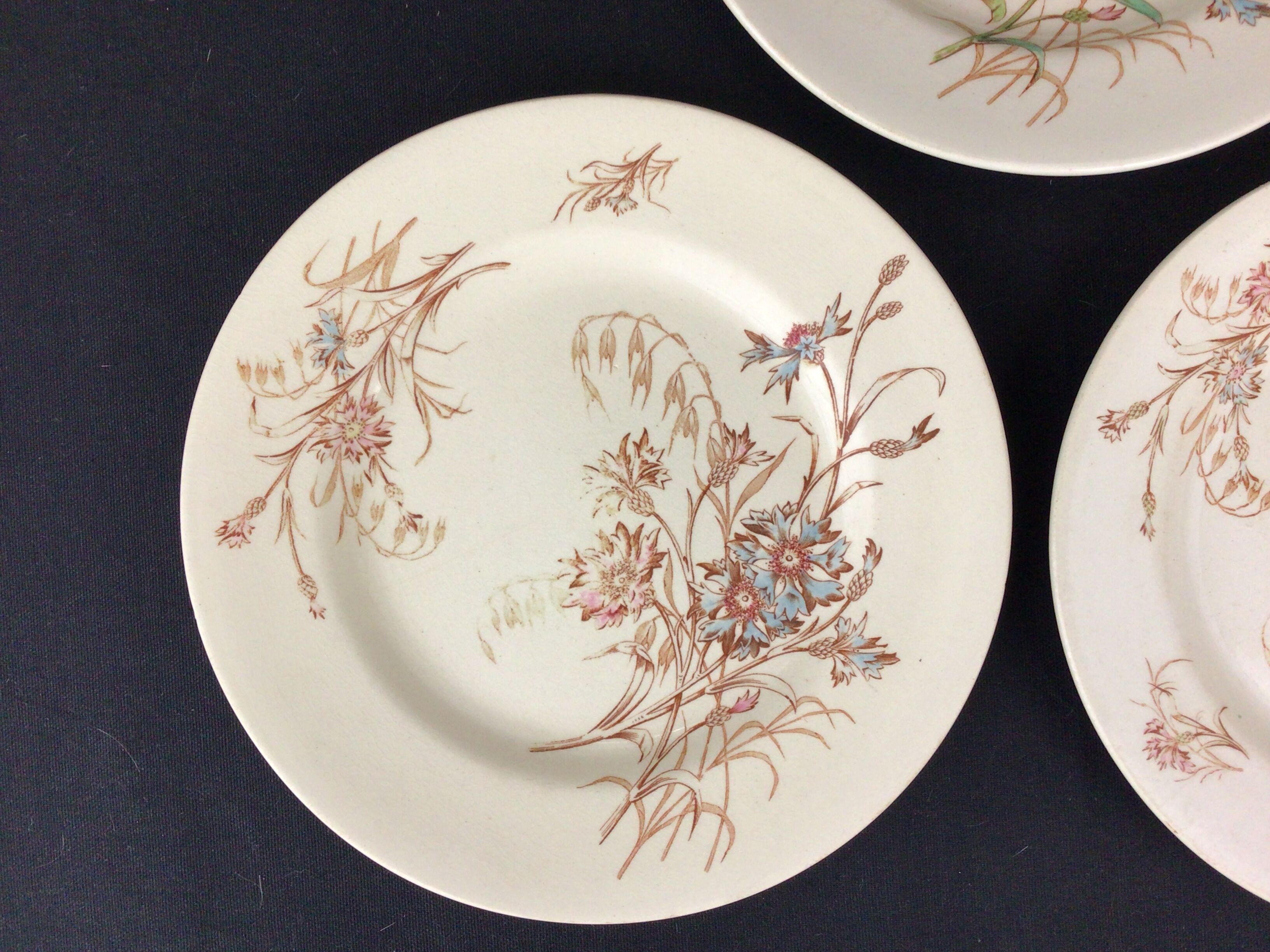 3 plates in Luneville earthenware model Bleuet