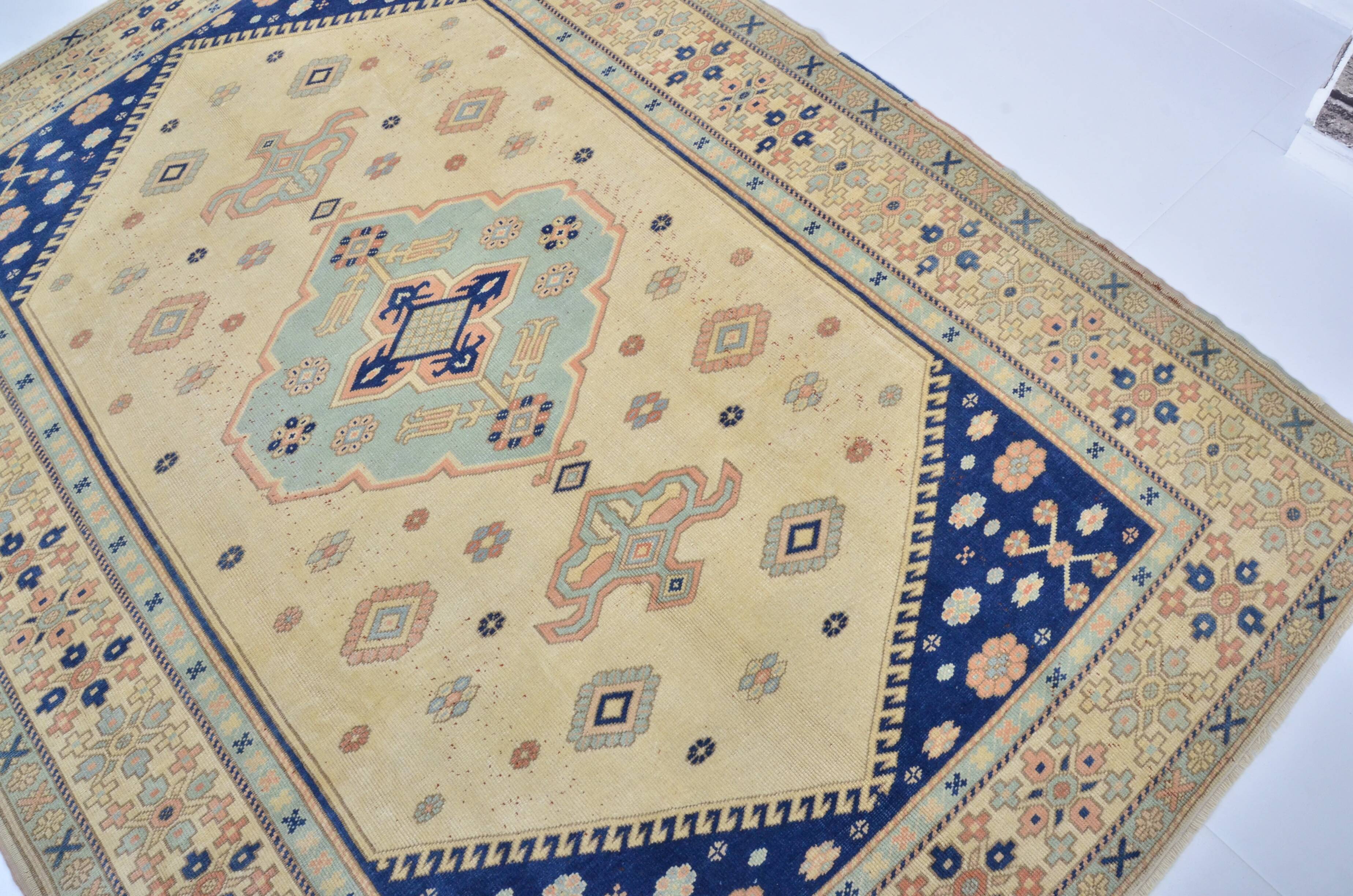 Vintage hand-knotted bohemian rug sku 3521