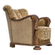 1950s, Danish relax armchair, furniture velour, carved oak wood.