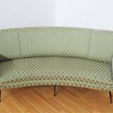 Curved silk sofa by Gigi Radice, 1950