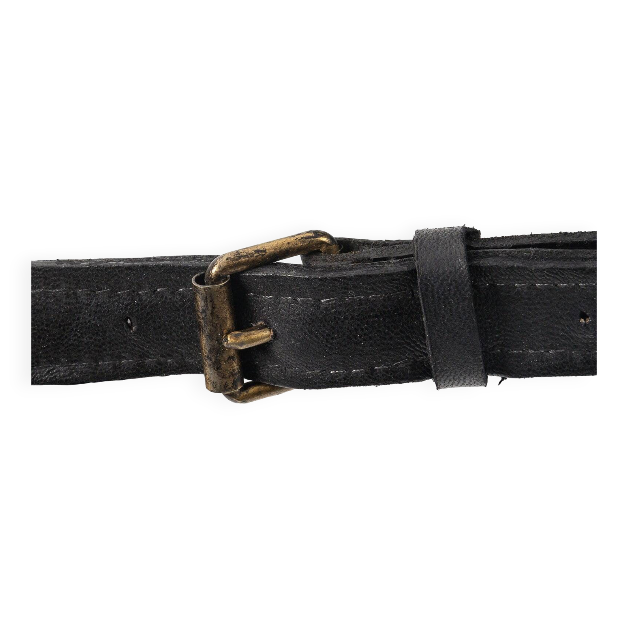 Leather strap mirror attributed to Jacques Adnet, France, 1950s.
