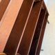 Vintage veneer bookcase with metal legs
