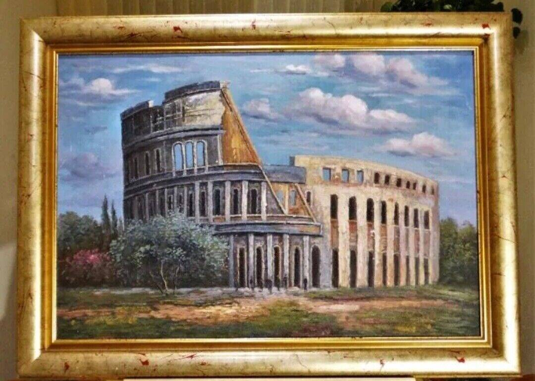 Peinture à l'huile du Colisée à Rome, XXe siècle