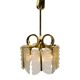 Brass and Glass Pendant Lamp by Carl Fagerlund for Orrefors