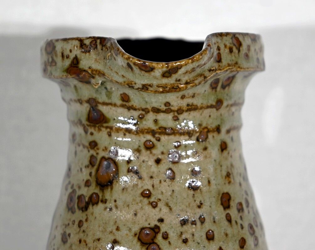 Enamelled stoneware pitcher, signed G. Tiffoche – XXth