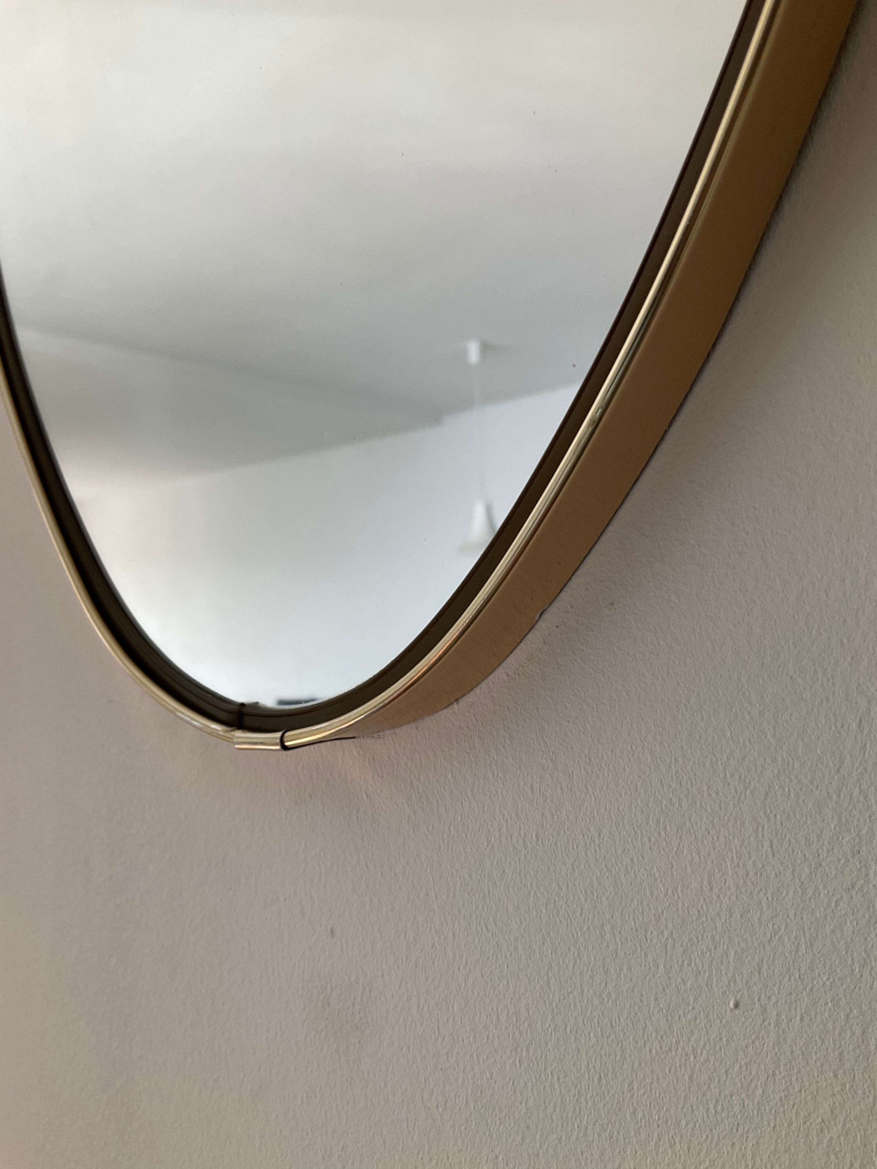 Vintage asymmetrical egg mirror from the 60s-70s