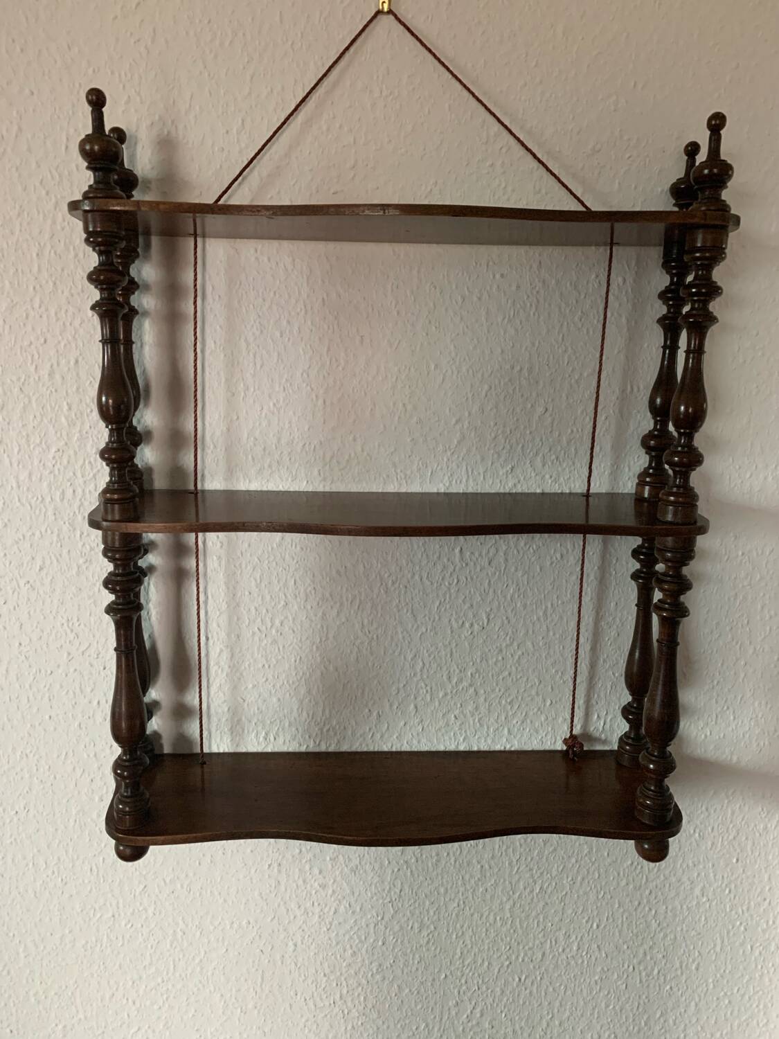 Étagère murale vintage bois tourné