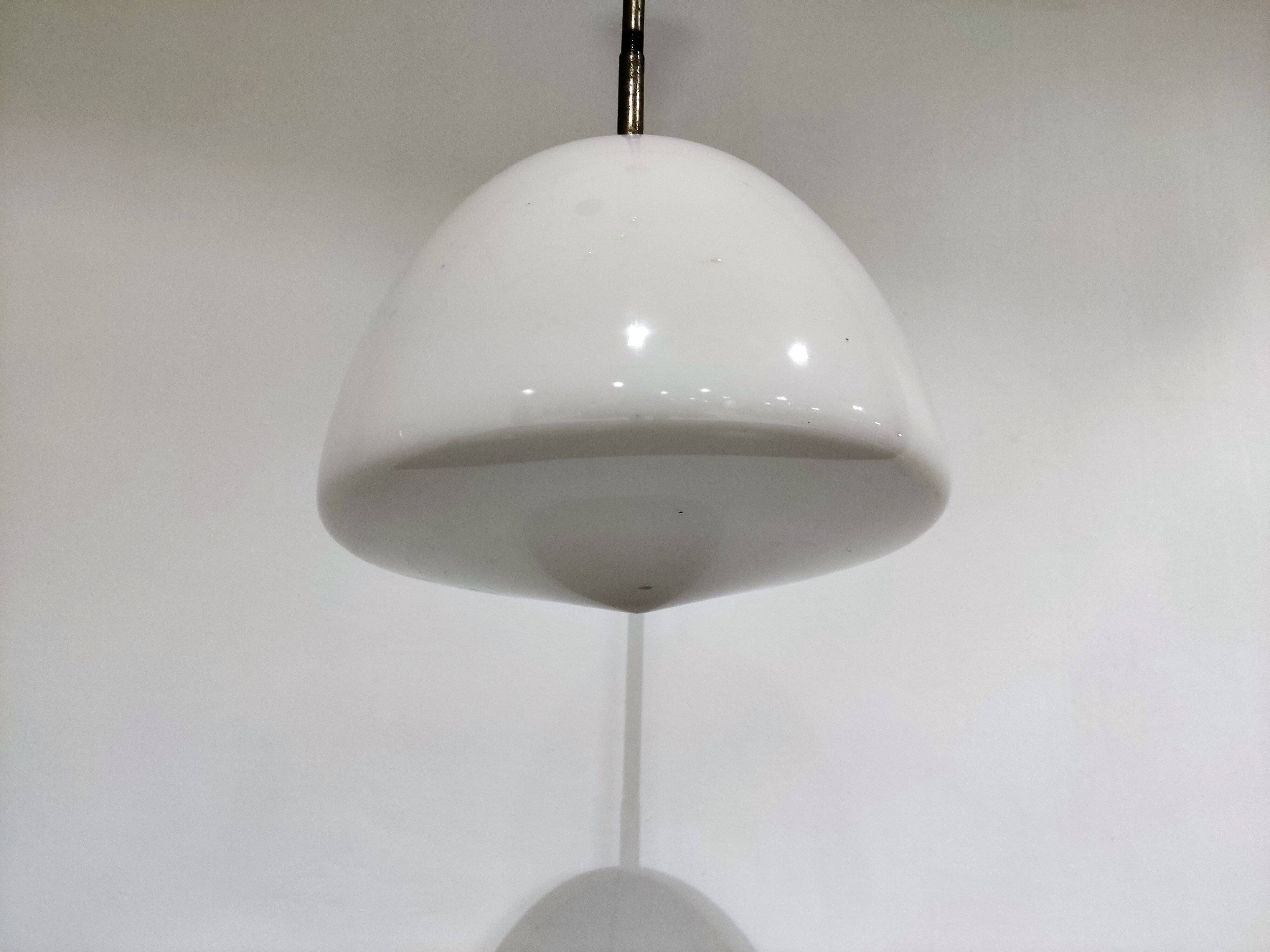 Antique opaline pendant light, 1930s