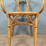 Vintage bamboo and rattan armchair