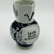 Stoneware wine pitcher Marzi & Remy "Wine dispels sadness"
