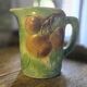 Magnificent rare Pichet Broc Saint Amand 1900 Orange Barbotine