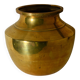 Ethnic vase in antique brass, handcrafted in India.
