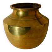 Vase ethnique en laiton ancien, fabrication artisanale d’Inde