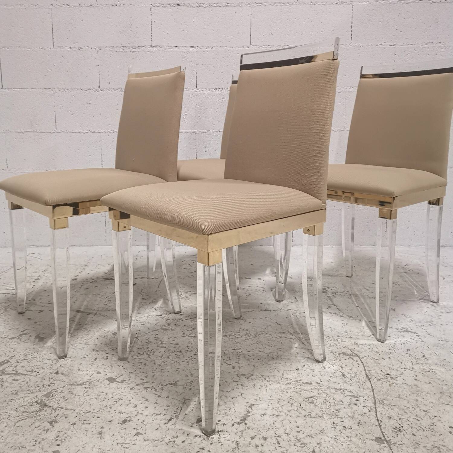 Set de 4 chaises design Hollywood Regency altuglas