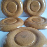 Set of 5 plates with compartments in vintage Longchamp sandstone