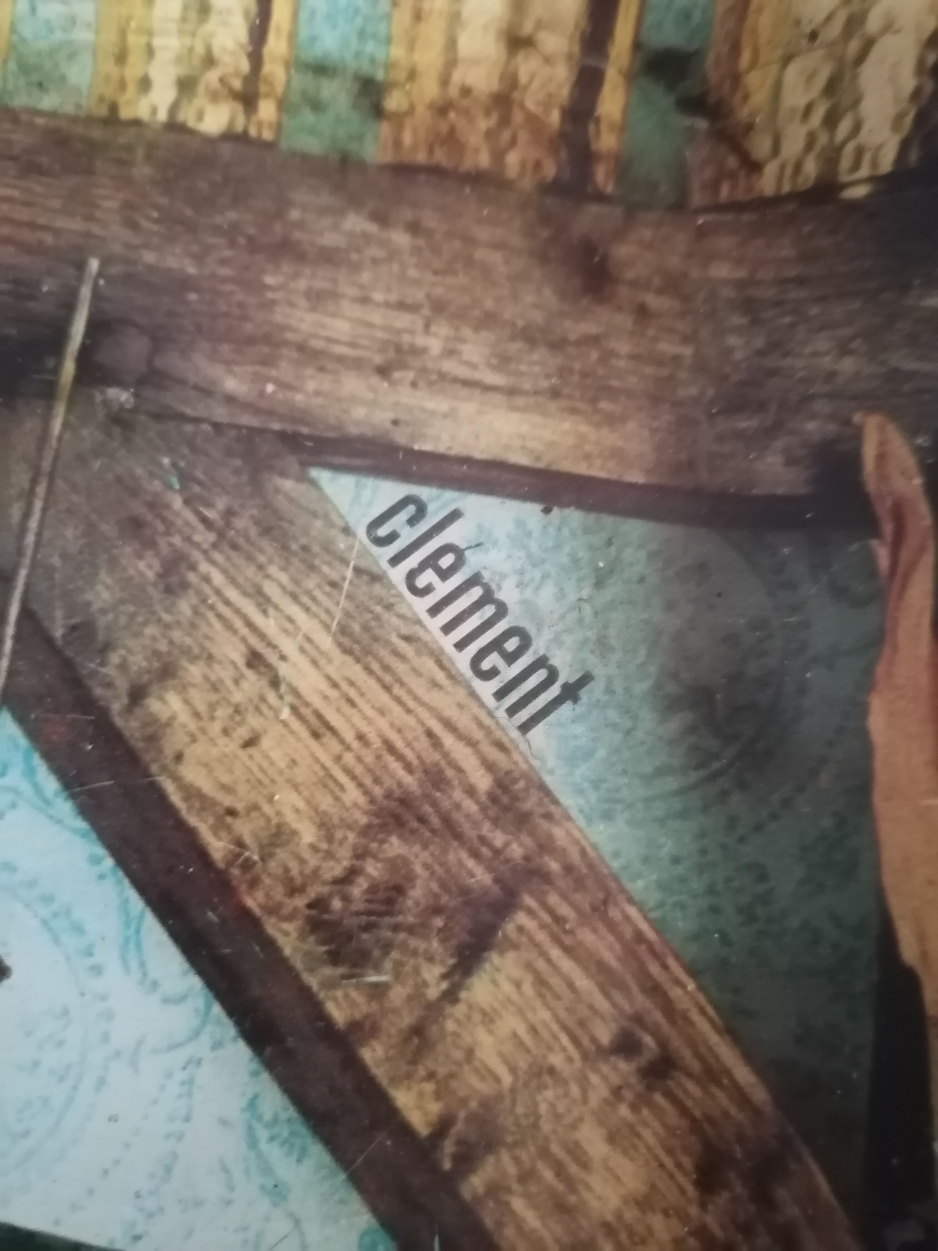 Plate meal sheet metal 1960 signed Clément