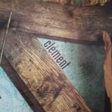 Plate meal sheet metal 1960 signed Clément