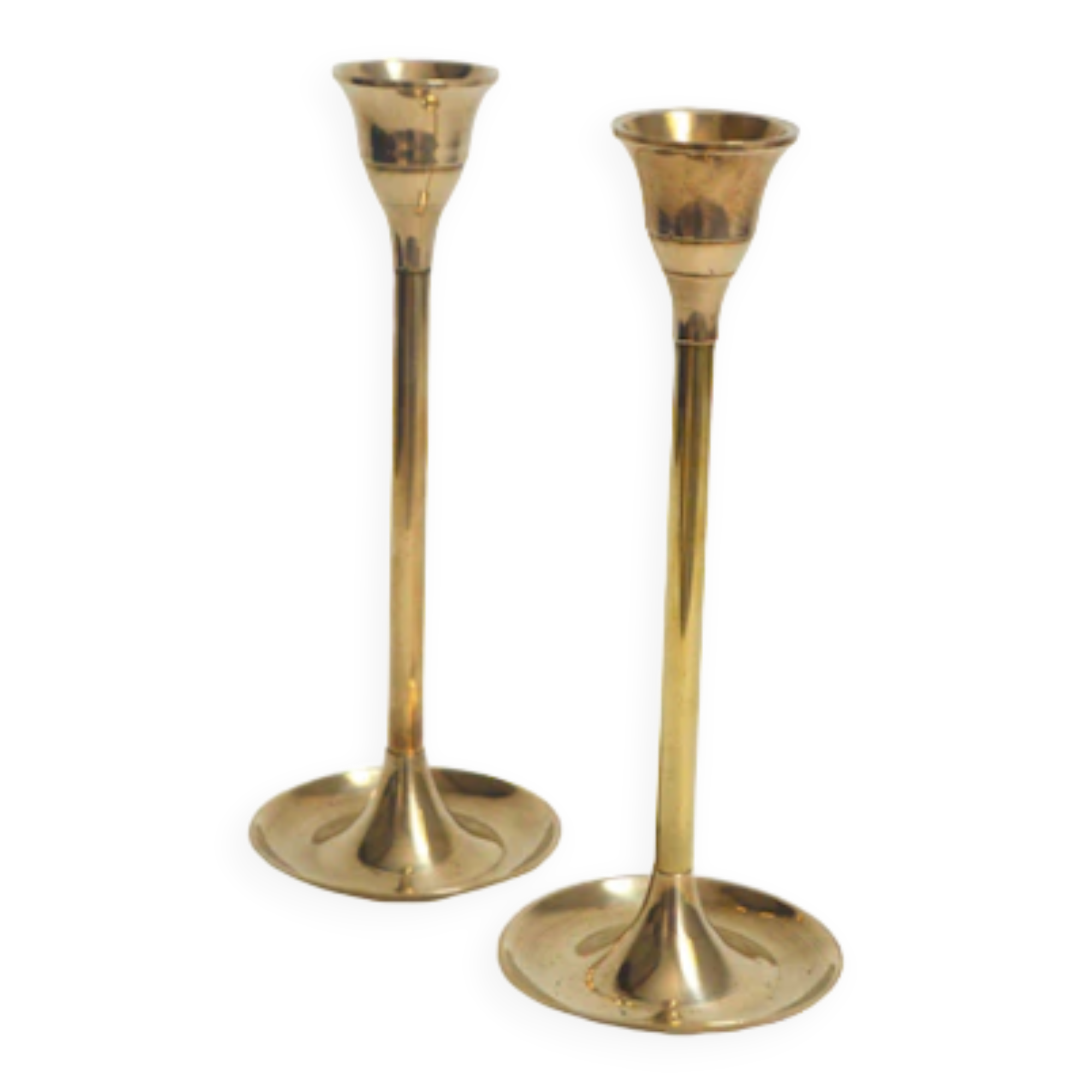 Duo de bougeoirs en laiton