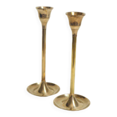 Duo de bougeoirs en laiton