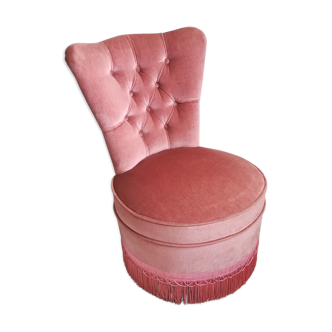Fauteuil crapaud rose poudré