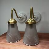 Pair of swan neck wall lights