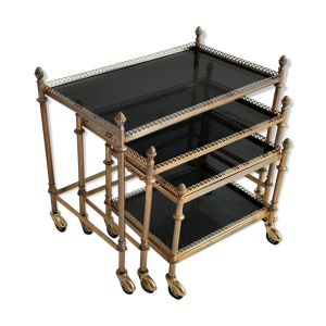 lot de 3 tables dessertes gigognes à roulettes