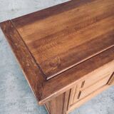 Brutalist Handcrafted Oak 2 Door Cabinet, Belgium, 1950s