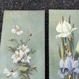 Paire de tableaux ancien– Bouquet de fleurs Nature Morte