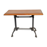 Table bistro with cast-iron base and tray mahogany
