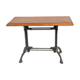 Table bistro with cast-iron base and tray mahogany