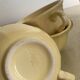 Vintage 6-cup coffee/tea set - Yellow earthenware
