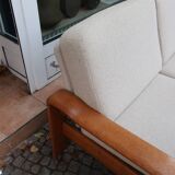 Scandinavian sofa in oak and wool from the 60s