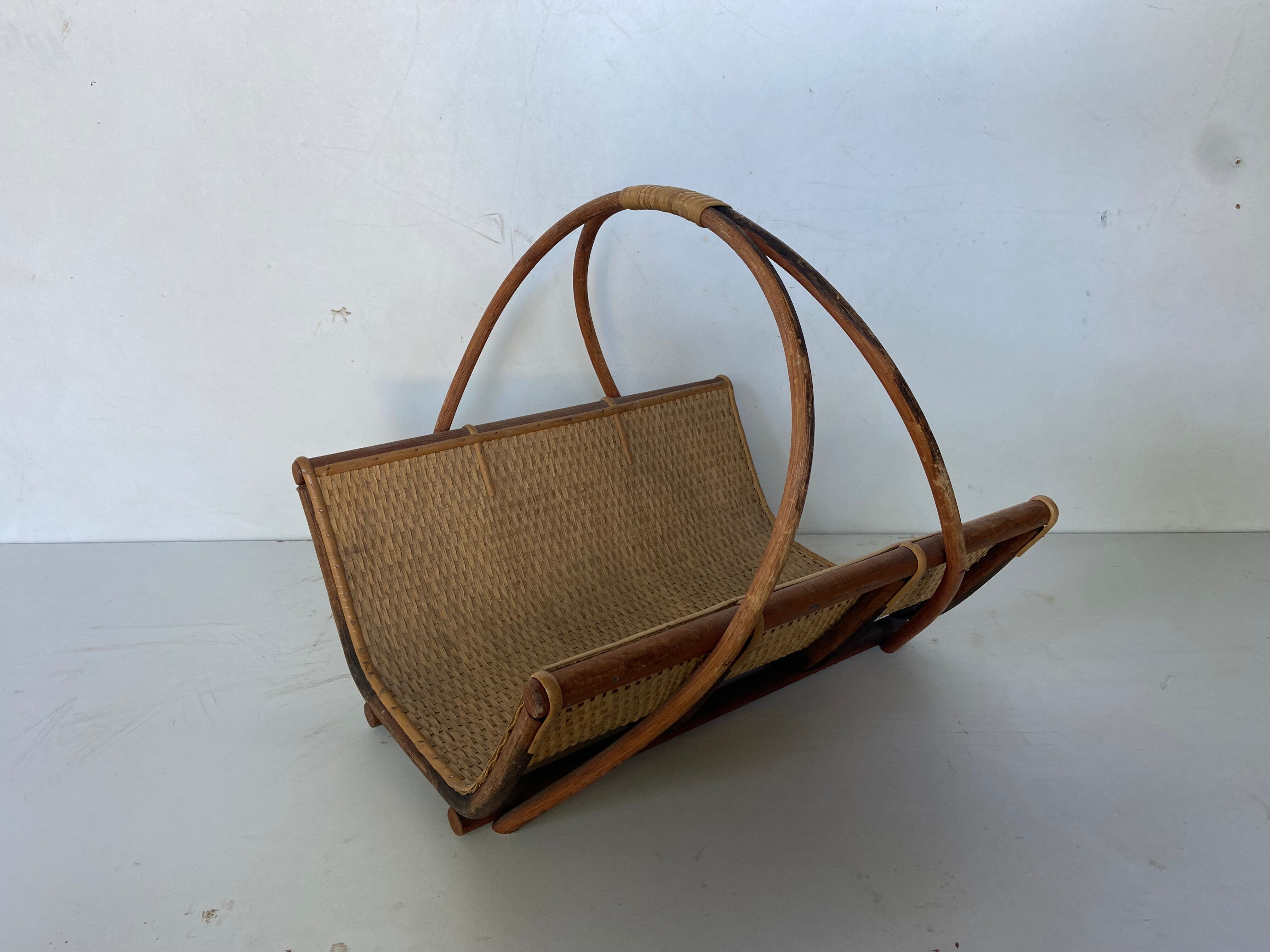 Rattan log basket