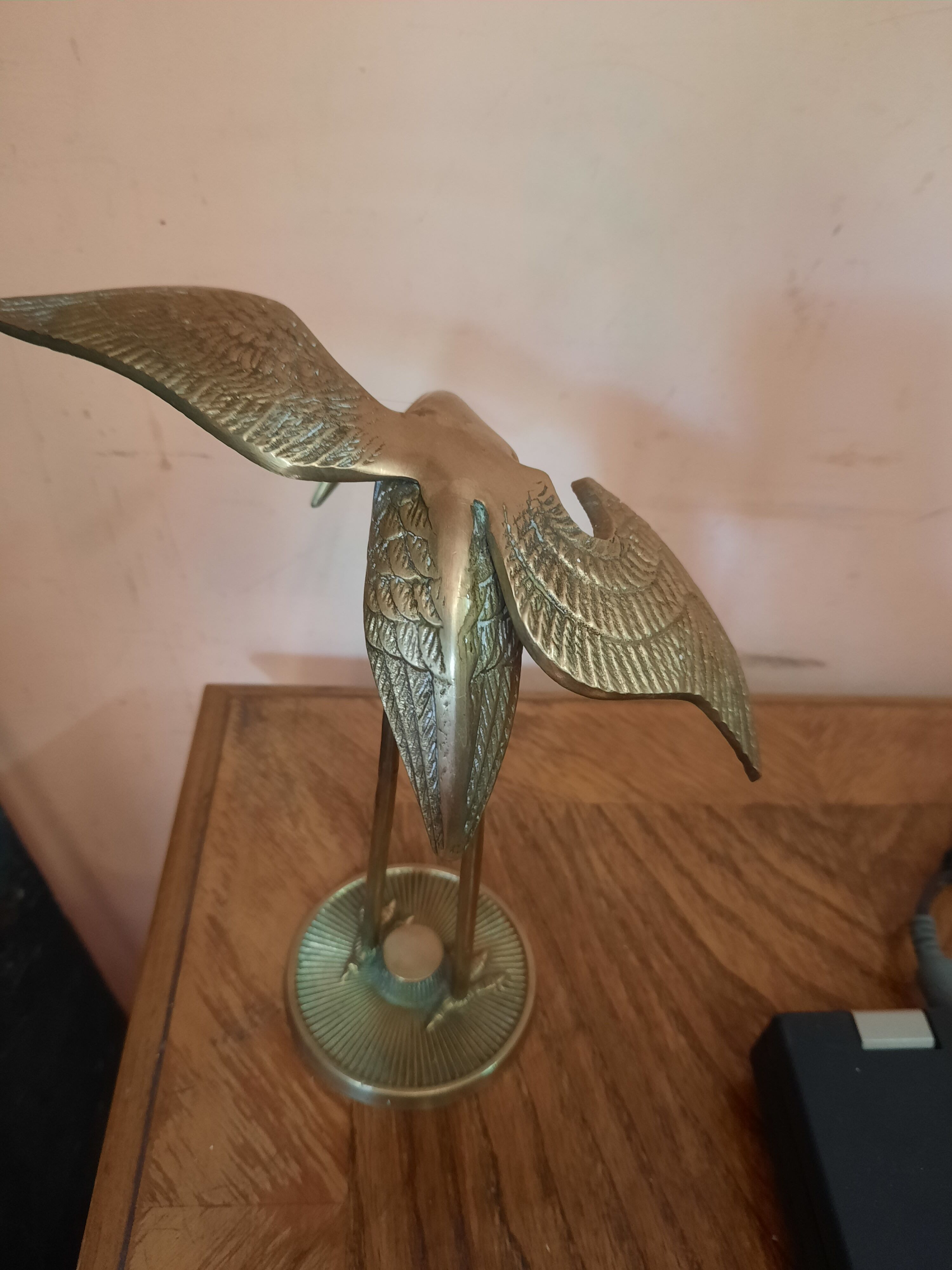 Vintage brass heron