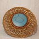 Miroir rond en rotin vers 1970