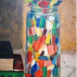 Peinture à l’huile originale de portrait d’une poupée