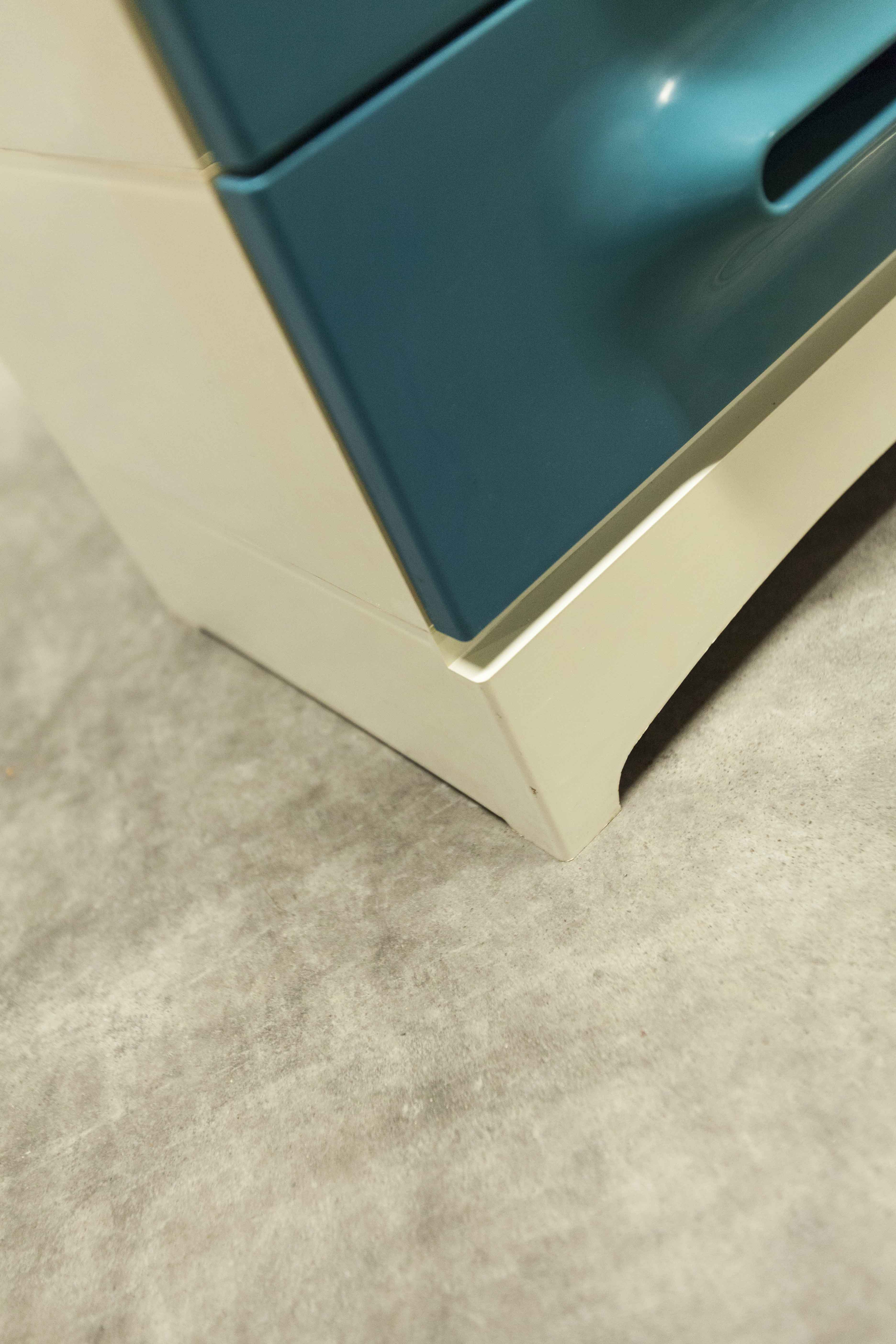 Commode vintage bleu canard 1970