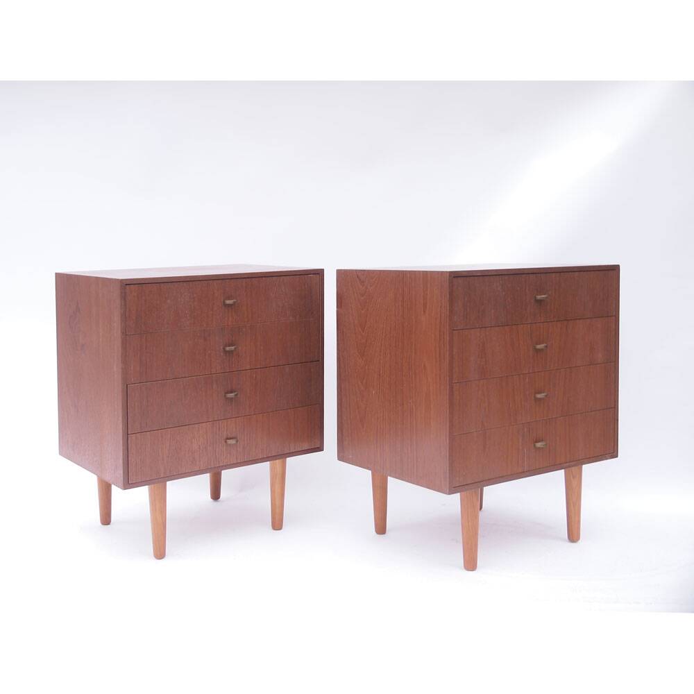 Paire de commodes chevets scandinave danois vintage