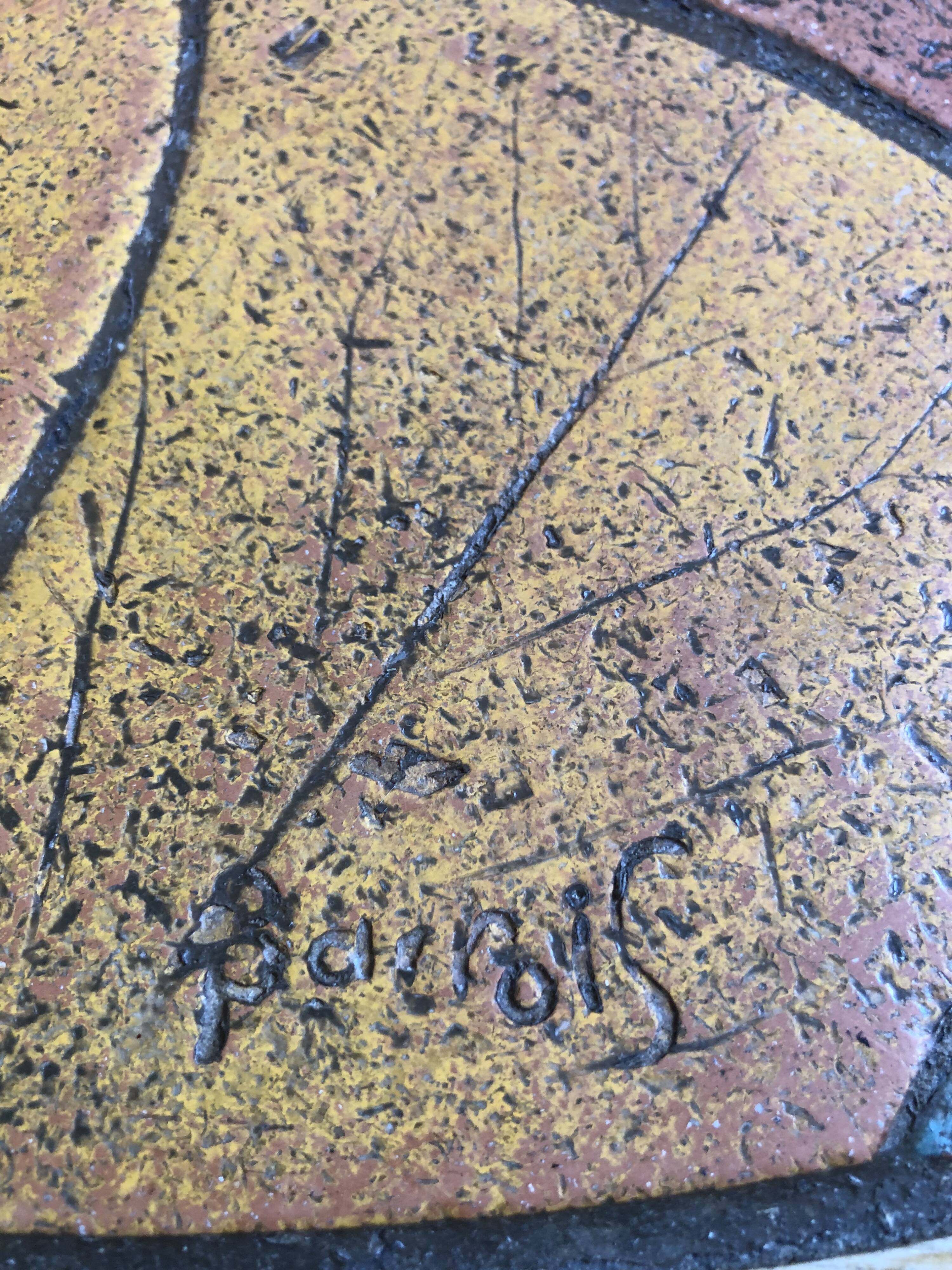 Table basse bois et céramique signée Louis Barrois