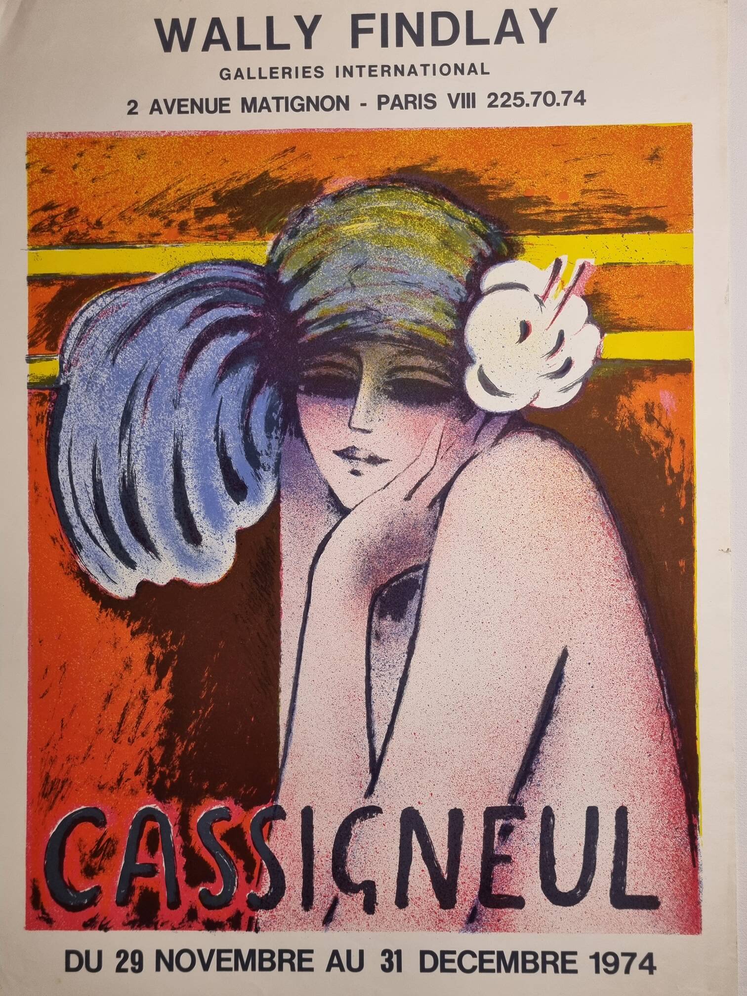 Affiche Originale de Jean Pierre Cassigneul - Expo 74 chez Wally Findlay