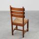 1960s Belgian Mid-Century Chair in Oak and Wicker, Brutalist Style