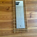 Vintage rectangle rattan bamboo mirror