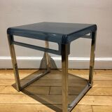 Plexiglas and blue chrome table