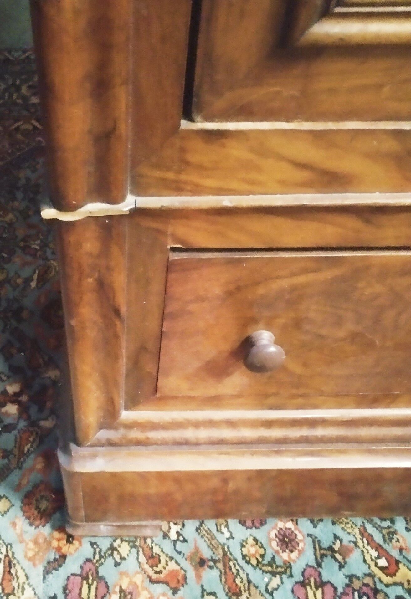 Louis Philippe wardrobe in walnut bramble