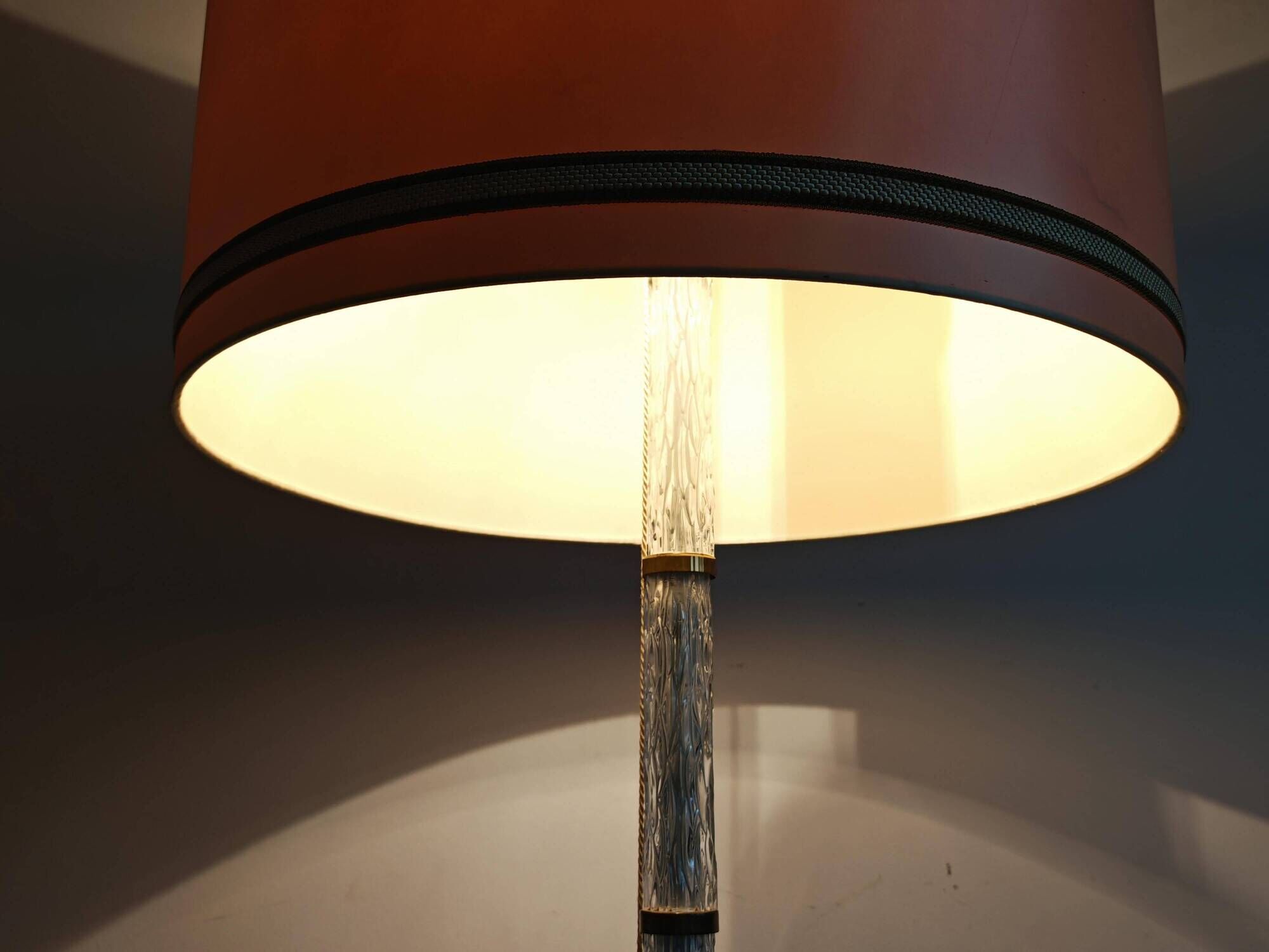 Mid-Century frosted glass floor lamp brass Richard Essig 1960s